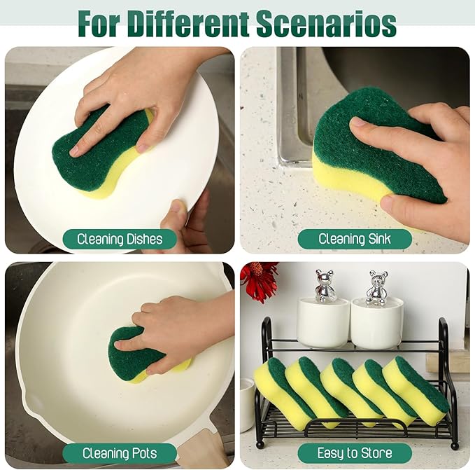 Tanlade 30 Pcs Individually Wrapped Sponges Kitchen Bulk Non Scratch Scouring - Image 6