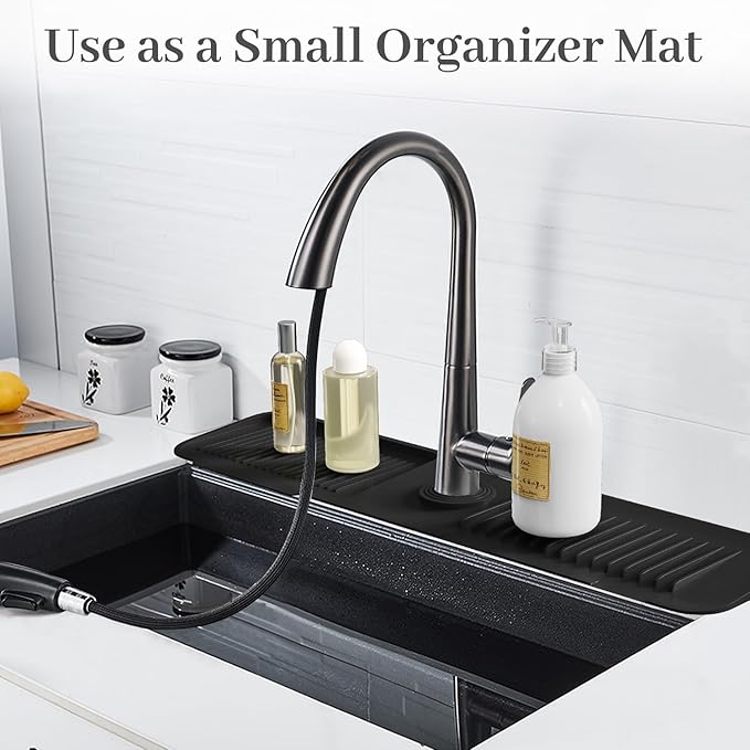 PoYang 24 Inch Faucet Mat for Kitchen Sink Splash Guard Behind Faucet, Sink - Image 7