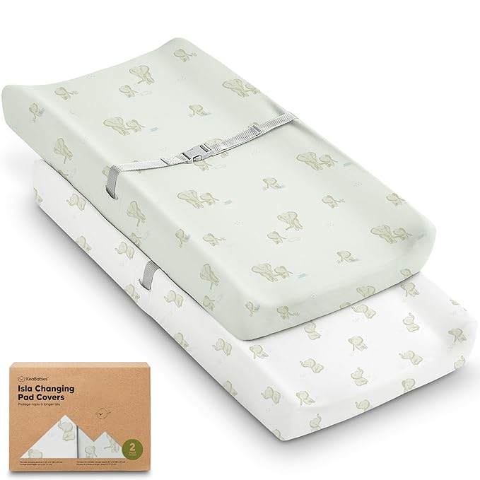 2-Pack Baby Changing Pad Cover for Girl, Boy by KeaBabies