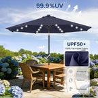 ABCCANOPY Durable Solar Led Patio Umbrellas with 32LED Lights 9FT (Deep Blue) - Image 5