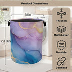 Blue Pink Marble Laundry Basket - Image 2