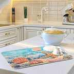 ALAZA Summer Beach Seashells01 Star On Sand Dish Drying Mat - Image 6