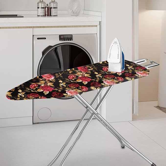 Red Rose Ironing Board Cover Standard Size 15 x 54, Thick Padding - Image 2
