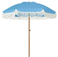 AMMSUN 7ft Patio Umbrella with Fringe Outdoor Tassel Umbrella UPF50+ Premium Steel Pole and Ribs Push Button Tilt, Sky Blue by AMMSUN