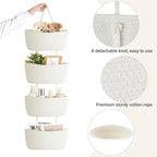 Dahey Over The Door Hanging Basket 4-Tier Woven Boho Wall Mounted Storage - Image 5