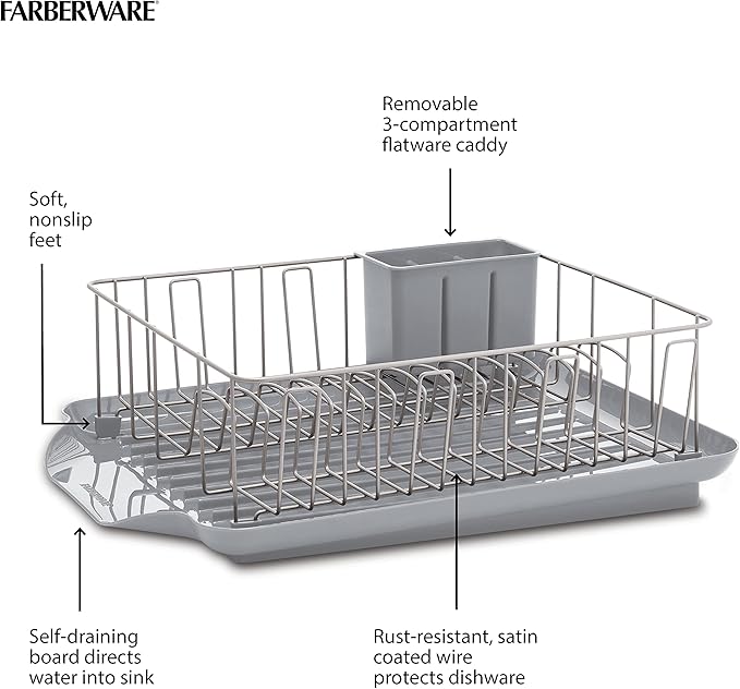 Farberware 3-Piece Large Capacity Dish Drying Rack Set - Image 3