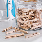 Honey-Can-Do 100 Pack Round Birch Wood Clothespins, Durable Wood Clips - Image 2
