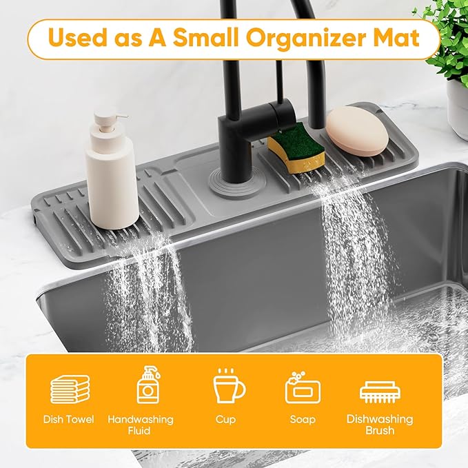 17.7'' Faucet Mat for Kitchen Sink Splash Guard Folding Kitchen Sink Faucet Mat - Image 7