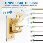 Antimbee 6PCS Self Adhesive Curtain Rod Bracket, No Drilling Curtain Rod Holders - Image 2