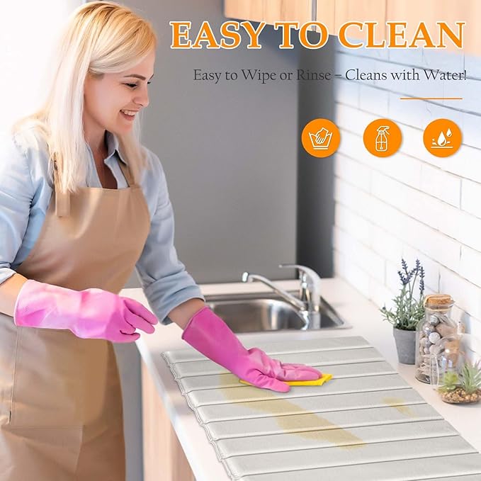 Stone Drying Mat for Kitchen Counter – Quick Dry PU-Coated Diatomaceous Earth - Image 7