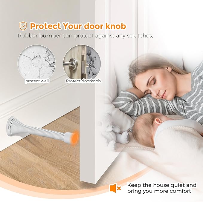 Ravinte Door Stoppers, 30 Pack White Spring Door Stops - Image 6