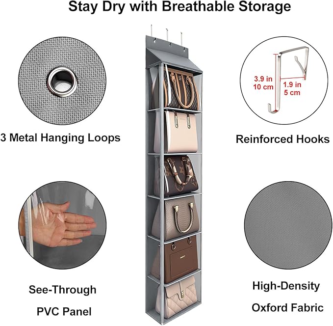 Lirex Over The Door Purse Organizer & Purse Shelf - Image 3