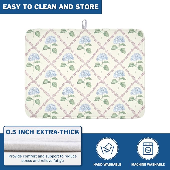 Hydrangea Floral Dish Drying Mat - Image 5