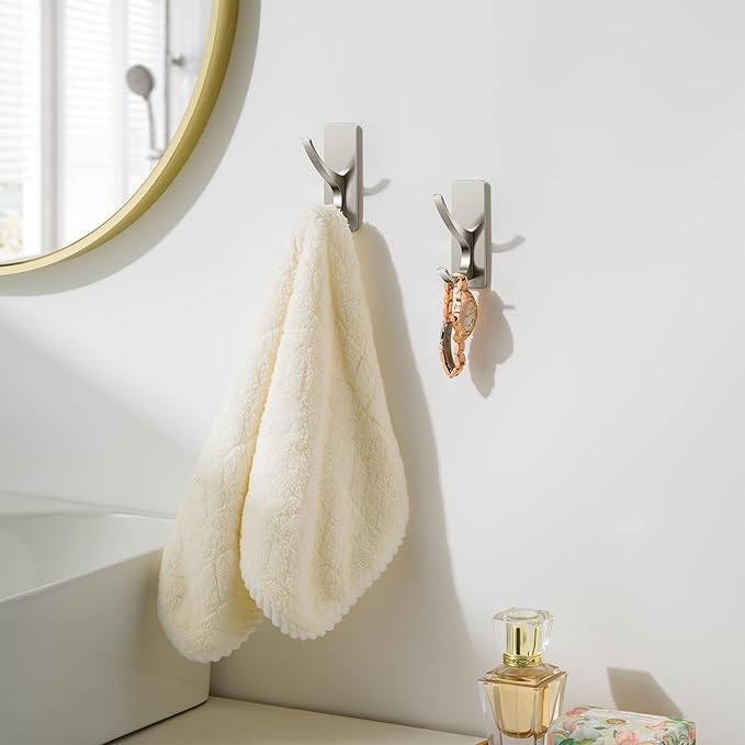 10 Pack Self Adhesive Towel Hooks: Extra Strong 13LB, Stainless Hook - Image 6