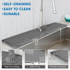 24 Inch Longer Faucet Mat for Kitchen Sink, Silicone Sink Faucet Mat Splash - Image 4