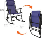 Amazon Basics Outdoor Portable Folding Rocking Chair with Headrest, Ergonomic Design, Weather-resistant Textilene Fabric for Porch, Blue - Image 7