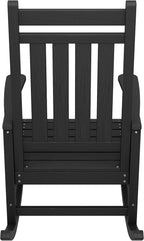 SERWALL Oversized Rocking Chair, Outdoor Rocking Chair for Adults, All Weather Resistant Porch Rocker for Lawn Garden, Black - Image 11