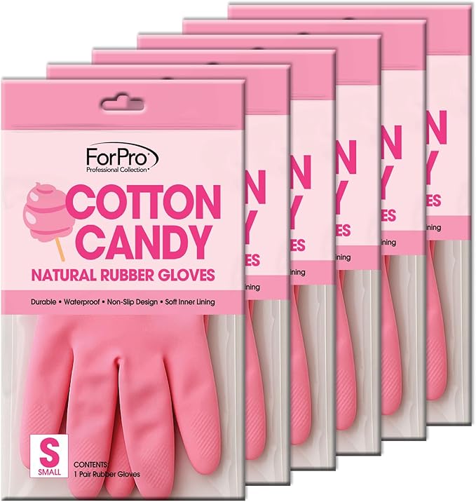 ForPro Natural Rubber Gloves, 6 Pairs Reusable Multi-Purpose Household Cleaning - Image 3