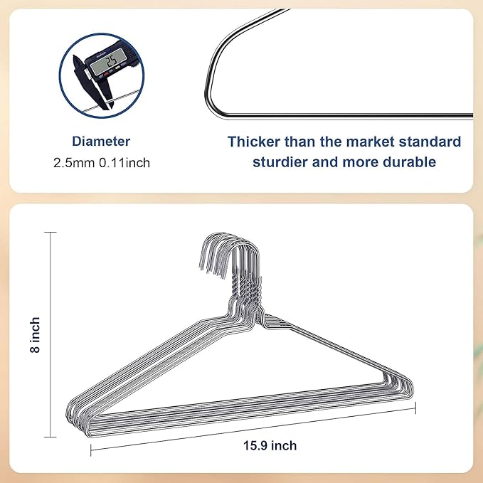 SPECILITE Wire Metal Clothes Hangers Bulk 200 Pack - Image 2