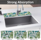 2PCS 24" X 5.5" Kitchen Sink Splash Guard Faucet Mat Leaf Super Absorbent Fast - Image 3