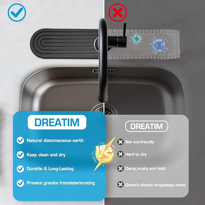 Diatomite Stone Faucet Mat For Kitchen Sink-Absorbent Fast Drying Stone Sink - Image 6