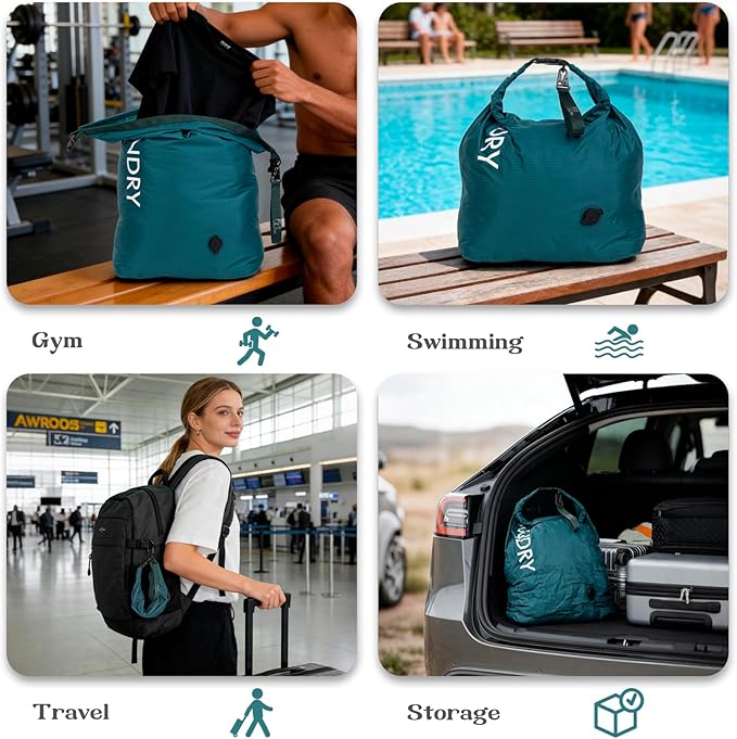 Travel Laundry Bag, Vacuum Compression Dirty Clothes Travel Bag, Waterproof - Image 7