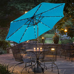 Blissun 9 ft Solar Umbrella, 32 LED Lighted Patio Umbrella, Table Market Umbrella, Outdoor Umbrella for Garden, Deck, Backyard, Pool and Beach (Light Blue) - Image 9
