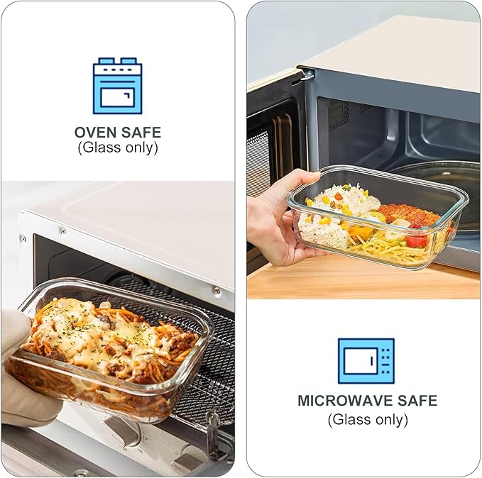 KOMUEE 10 Pack Glass Food Storage Containers, Meal Prep Containers - Image 4
