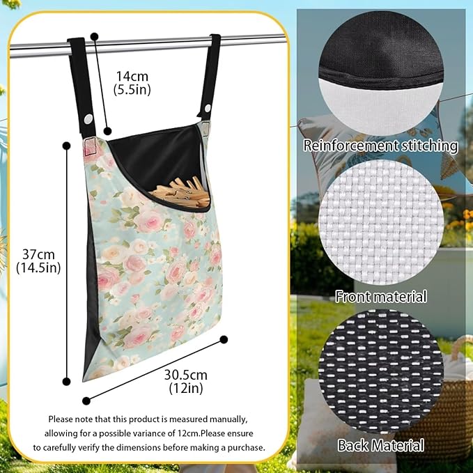 Clothes Pin Hanging Bag, Large Capacity Clothespin Bag Clothes Pin Hanging Bag - Image 6