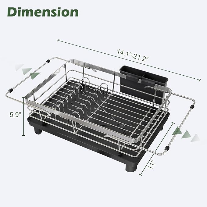 In Sink Dish Drying Rack, Expandable Over The Sink Dish Rack - Image 7
