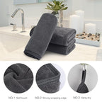 SINLAND Absorbent Coral Velvet Washcloth Ultra Soft Microfiber Face Towels 12 x - Image 5