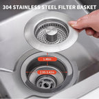 2 Pack – 3-in-1 Kitchen Sink Drain Strainer Stopper, 304 Stainless Steel Pop Up - Image 5
