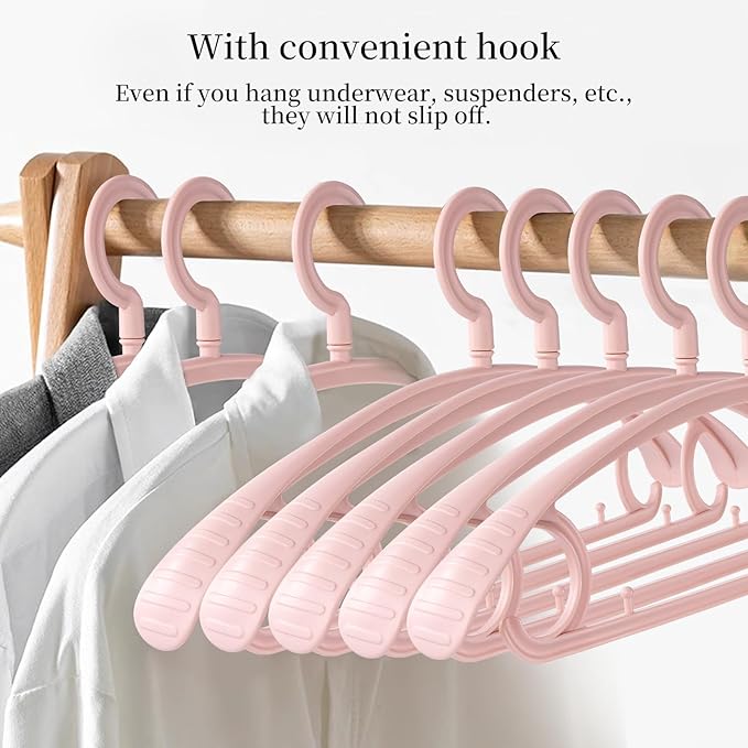 Plastic Clothes Hanger, Extra Thick Plastic Wide Shoulder Adult 360 Degrees - Image 4