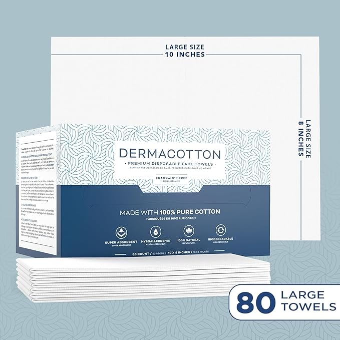 100% Pure Cotton Face Towels – 240 Count Large Disposable Wash Cloths - Image 2