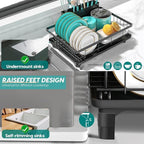 MERRYBOX Dish Drying Rack Large Capacity 2 Tier Dish Drying Rack - Image 3
