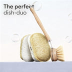 Vove Cleaning Duo, Bamboo Dish Brush Set and Natural Dish Sponges, - Image 9
