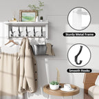 Coat Rack Wall Mount with Shelf, 17.1 Inch Coat Hanger Walls Mounted, Hat Rack - Image 3