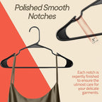 Black Plastic Hangers 5 Pack– Heavy-Duty Plastic Hangers Slim and Space-Saving - Image 6