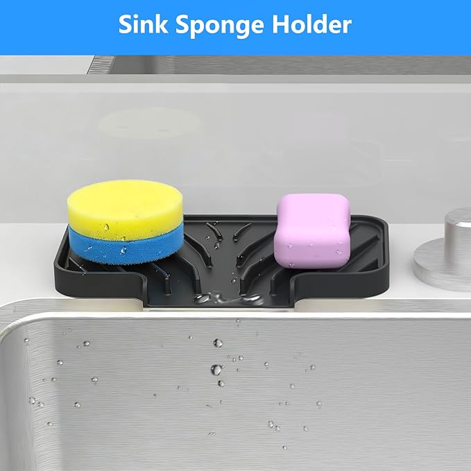 Sponge Holder for Kitchen Sink, Dish Sponge Holder & Soap Tray - Image 2