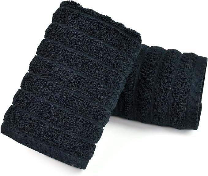 Jacquotha 2-Pack Bathroom Hand Towels Ribbed – Guest Room & Spa Premium Cotton by Jacquotha