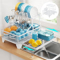 GSlife Large Dish Drying Rack 2 Tier, Expandable Kitchen Dish Drainer by GSlife