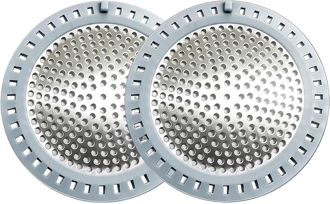 2PCS Shower Drain Hair Catcher, Shower Drain Strainer, Stainless Steel by Seatery