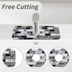 Kitchen Sink Splash Guard，White-black gray tiles Faucet Mat Sink Gadgets-Super - Image 5