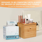 Disposable Face Towel with Bamboo Drawer Storage Box - Image 6