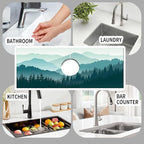 Absorbent Splash Guard Mat for Kitchen Sink, 15×5.5 Inch Cute Fast Drying Drip - Image 4