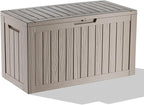 EasyUp 80 Gallon Resin Deck Box Storage Outdoor Waterproof Boxes Lockable UV Resistant Container for Patio Furniture Cushions Pool Supplies Garden Tool, Equipment Outside Storage Delivery, Gray by EASYUP