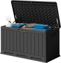 Devoko 90 Gallon Double-Wall Deck Box, Side Handles, HDPE Outdoor Large Storage Box Waterproof and Lockable for Patio Furniture, Garden, Pool (Black, 90 Gallon) by DEVOKO