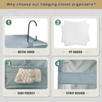 3-Shelf Hanging Closet Organizer and Storage, Foldable Hanging Closet Shelves - Image 5