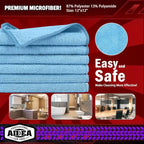 AIDEA Microfiber Cleaning Cloth Blue 20PK, Microfiber Towels - Image 6