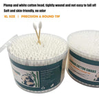 Thick Cotton Swabs, XL Size Natural Bamboo Cotton Buds, Precision & Round Tip - Image 4